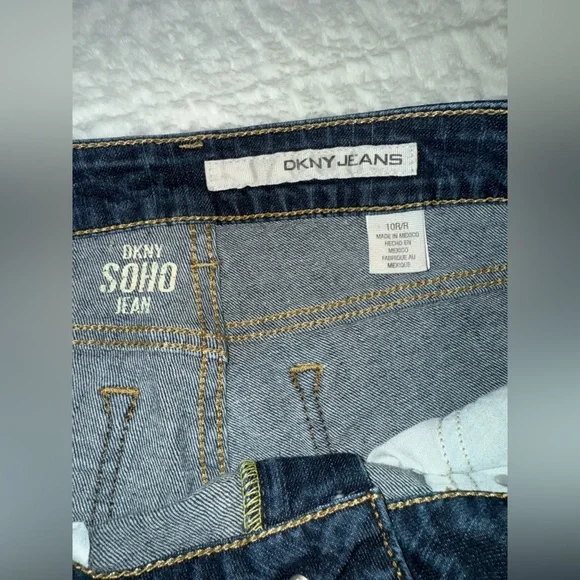 DKNY Dark Blue Straight Leg Jeans Size 10 - Picture 3 of 9
